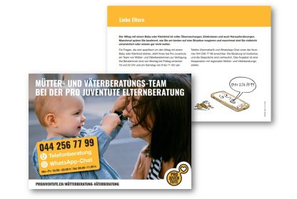 Flyer Mütter- Väter-Beratung Pro Juventute