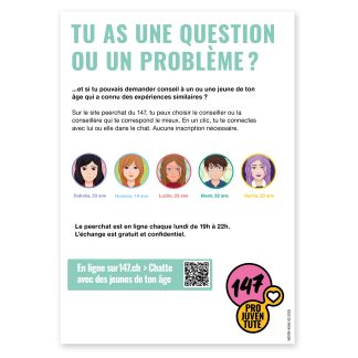 FR: Prospectus «Chat avec des jeunes ton âge sur 147.ch»