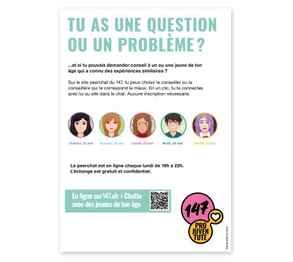 FR: Prospectus «Chat avec des jeunes ton âge sur 147.ch»