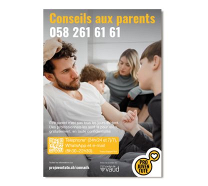 Flyer Conseils aux parents, canton Vaud